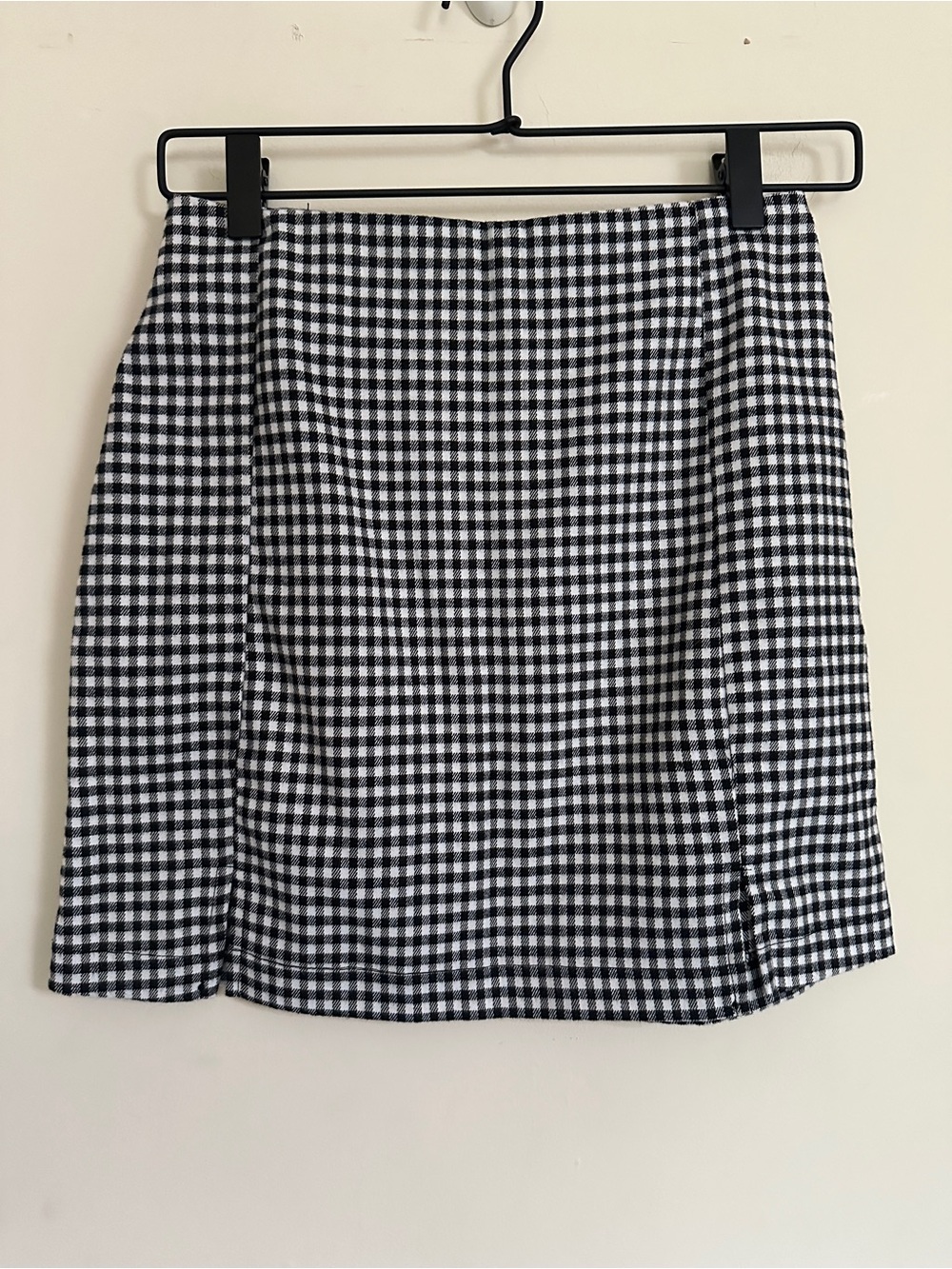 Black & White Gingham Mini Skirt